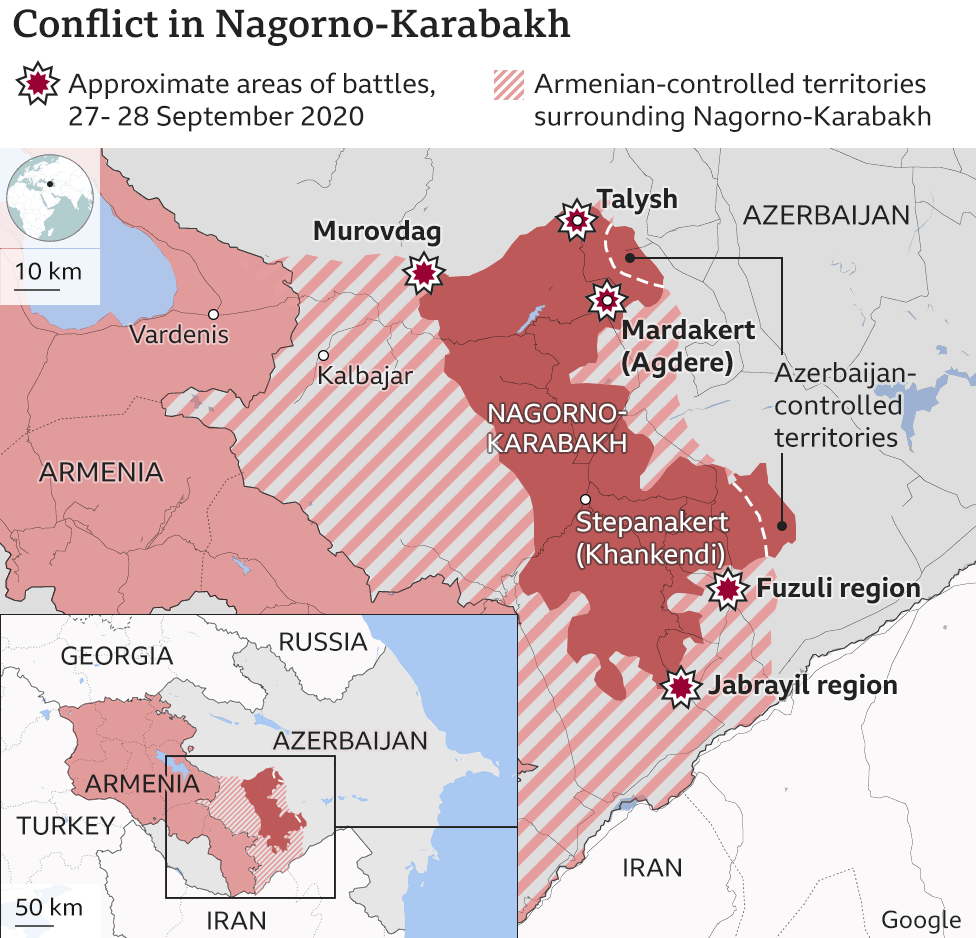 Haut Karabakh guerre carte